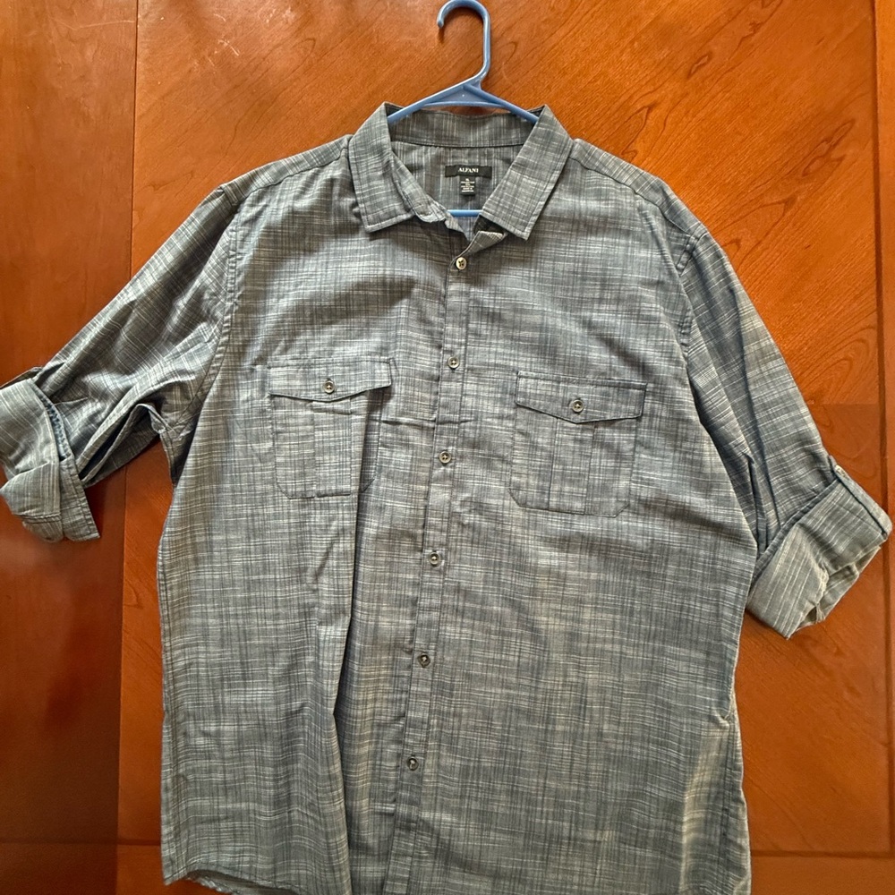 Alfani Warren Roll-Up Sleeve Button-Up Shirt – XL – Brand New with Tags